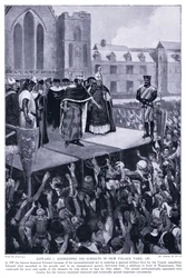 Edward I. spricht zu seinen Untertanen im neuen Palasthof AD1297, 1920er Jahre